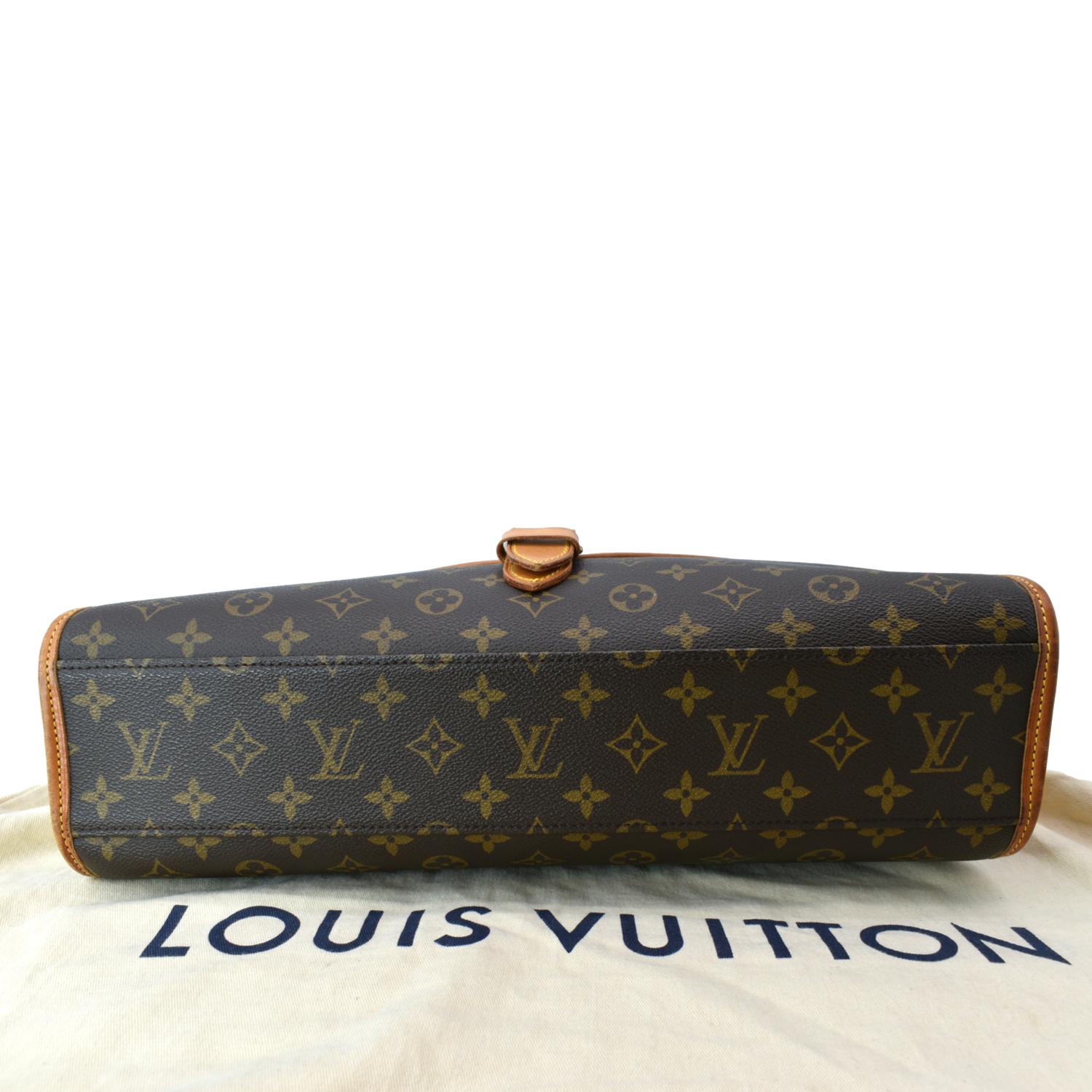 Louis Vuitton Brown Monogram Beverly Briefcase GM Dark brown Leather Cloth  ref.313880 - Joli Closet