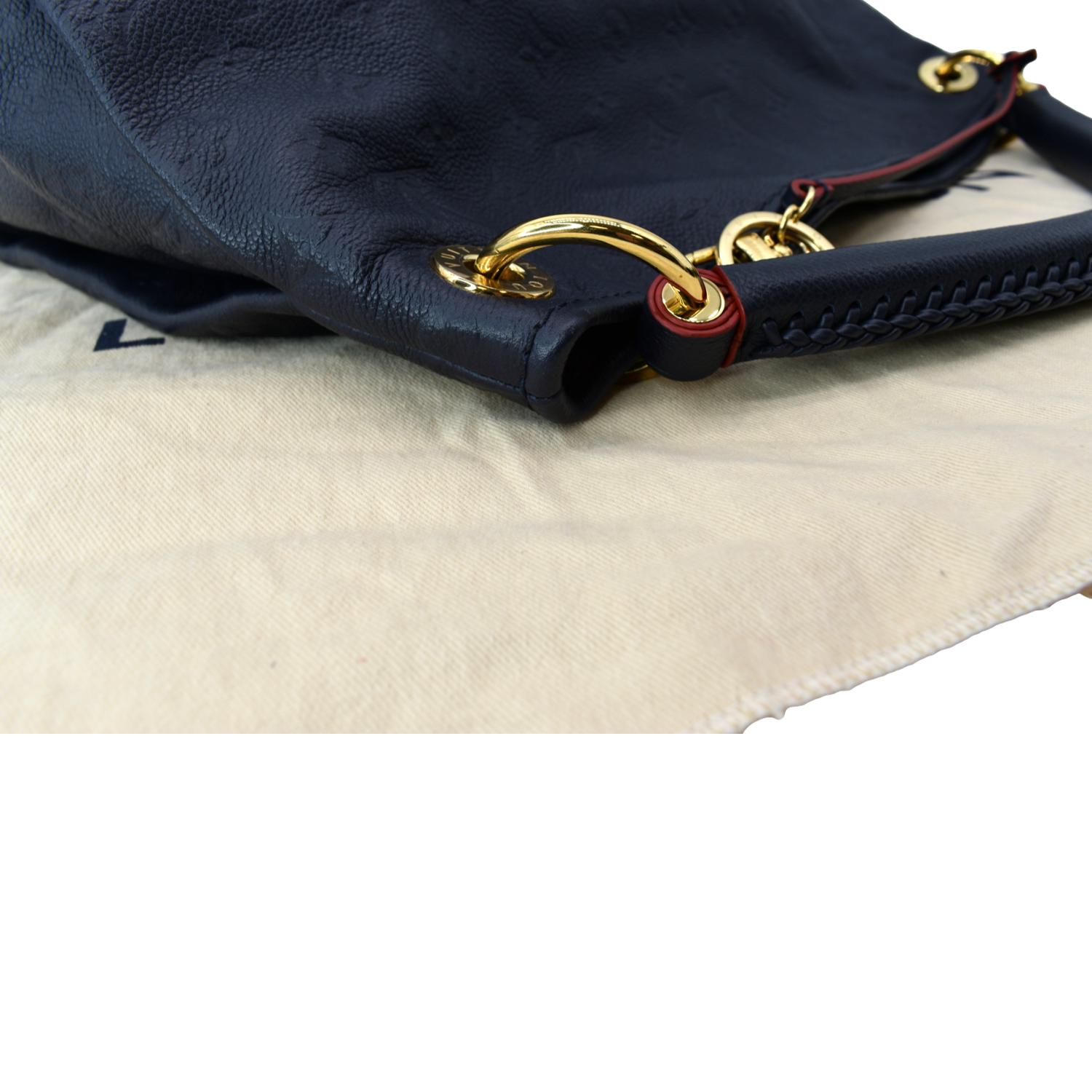 LOUIS VUITTON Artsy MM Empreinte Leather Shoulder Bag Navy Blue