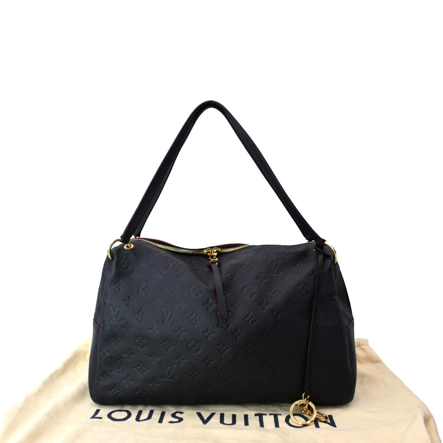 LOUIS VUITTON Ponthieu MM Monogram Empreinte Leather Shoulder Bag Navy