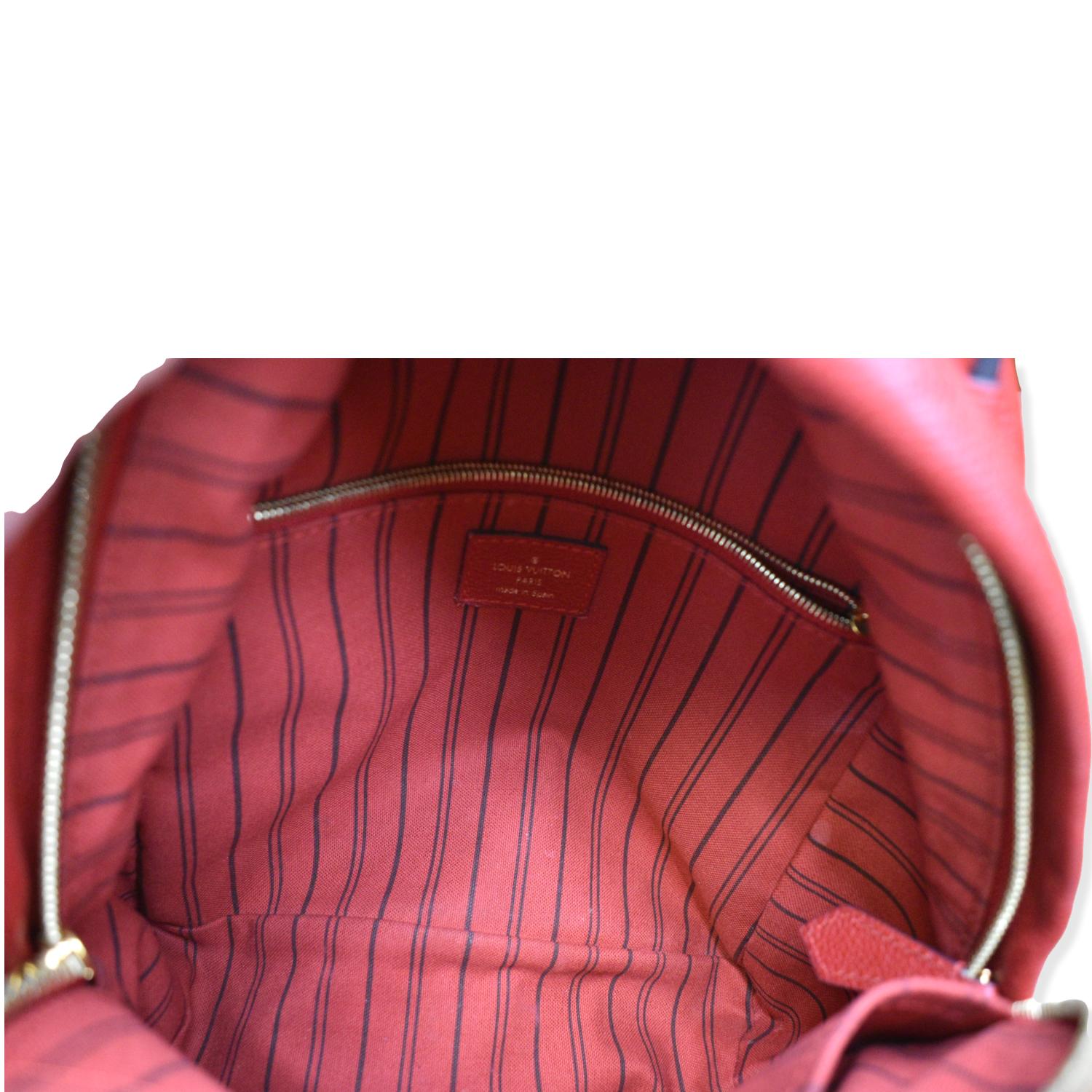 louis vuitton backpack red inside LOUIS VUITTON Sorbonne Monogram Empreinte Leather Backpack Red
