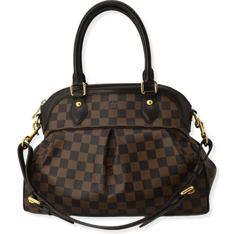LOUIS VUITTON Trevi PM Damier Ebene Satchel Shoulder Bag Brown