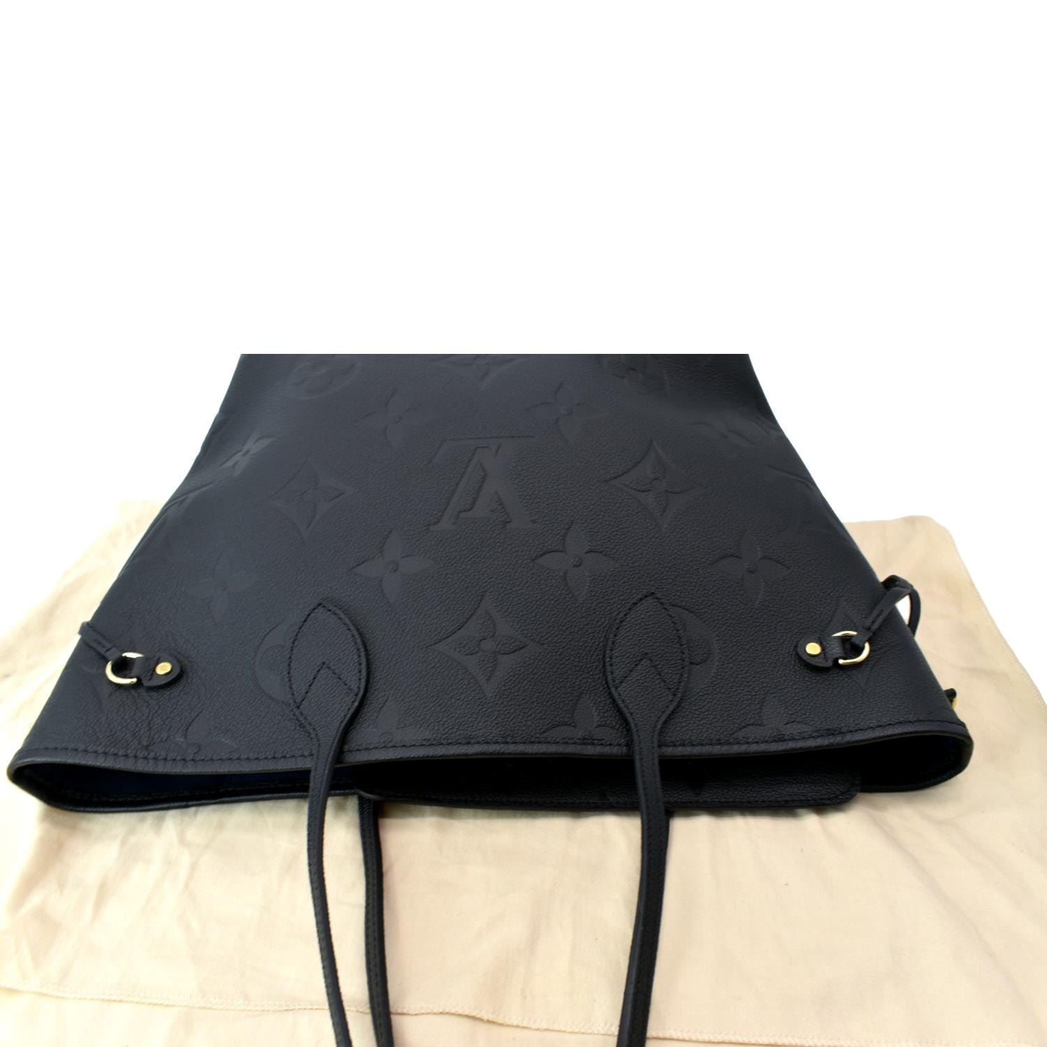 Louis Vuitton, Bags, Louis Vuitton Neverfull Mm Monogram Empreinte Leather  Black And Lv Bag Charm