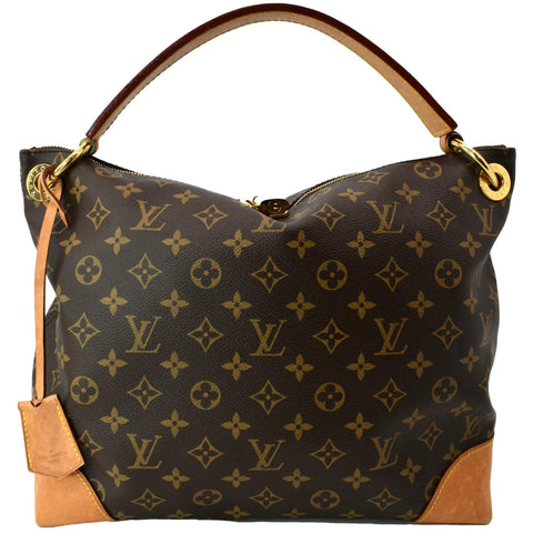 LOUIS VUITTON Berri PM Monogram Canvas Shoulder Bag Brown