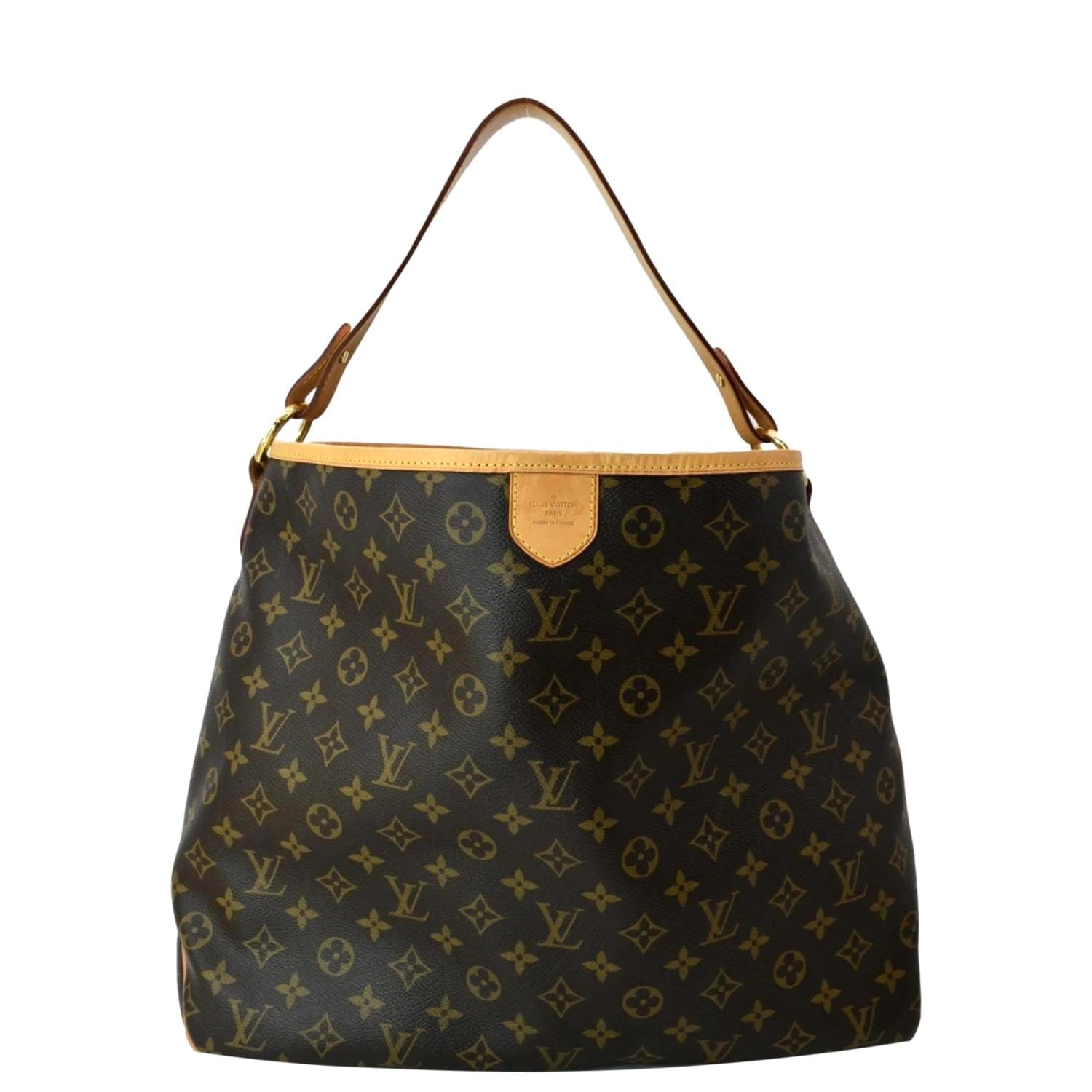 LOUIS VUITTON Delightful MM Monogram Canvas Hobo Bag Brown