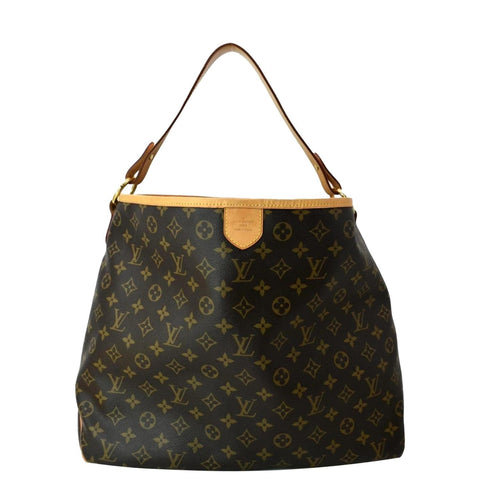LOUIS VUITTON Delightful MM Monogram Canvas Hobo Bag Brown