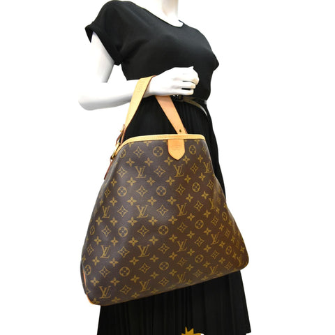 LOUIS VUITTON Delightful MM Monogram Canvas Hobo Bag Brown
