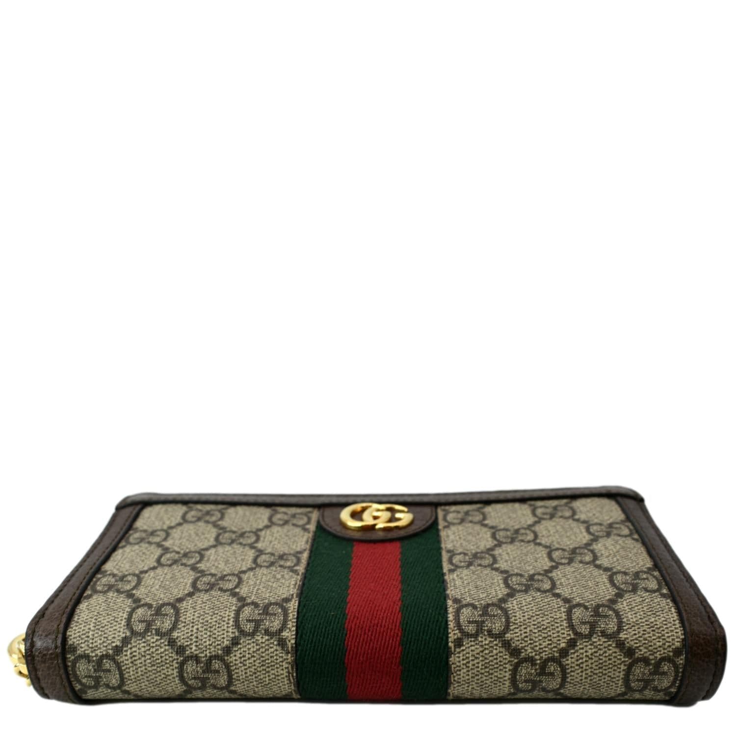 Gucci Ophidia Coin Purse GG Supreme L-Time Zipper Wallet, Luxury