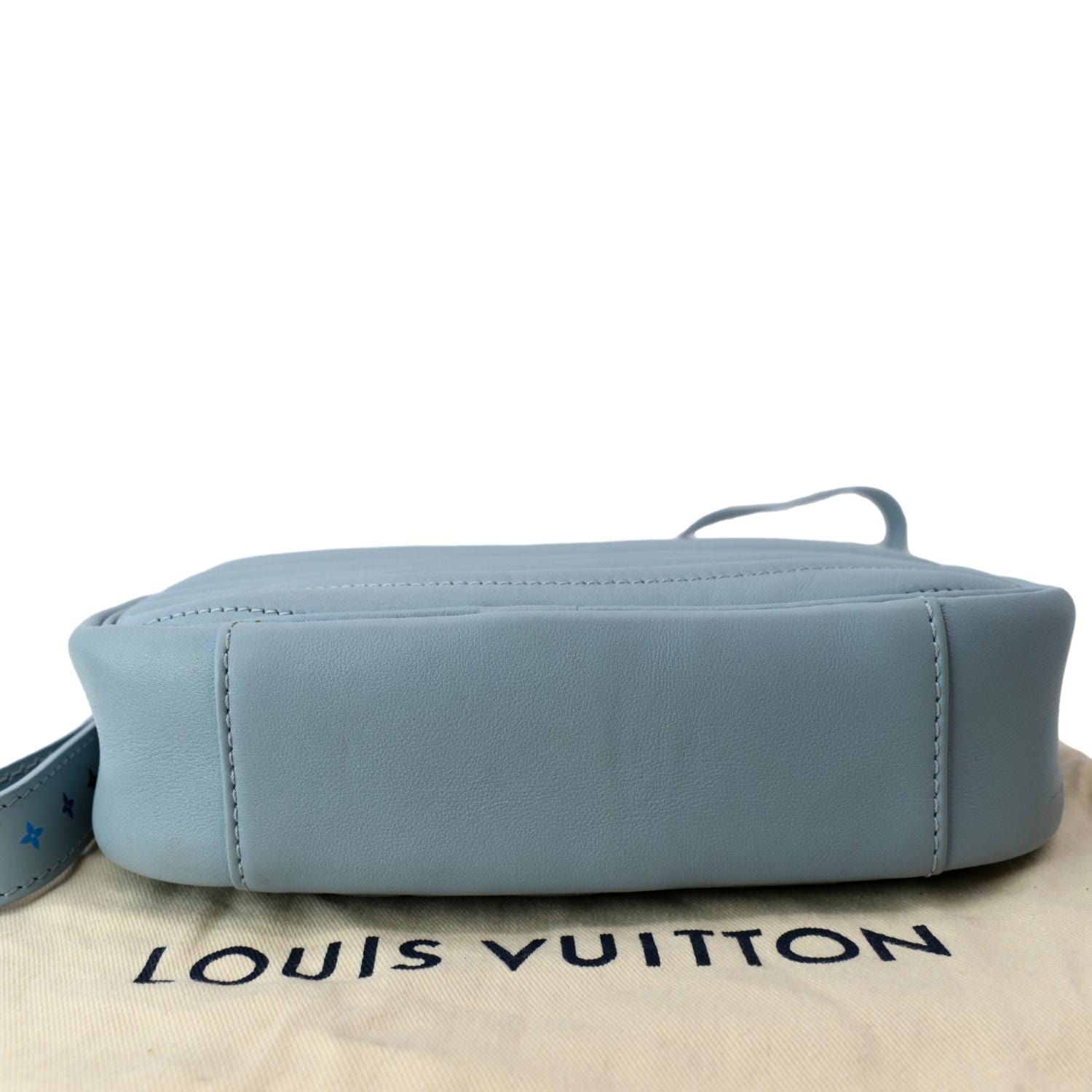 LOUIS VUITTON Calfskin New Wave Camera Bag Porcelain Blue 1299138