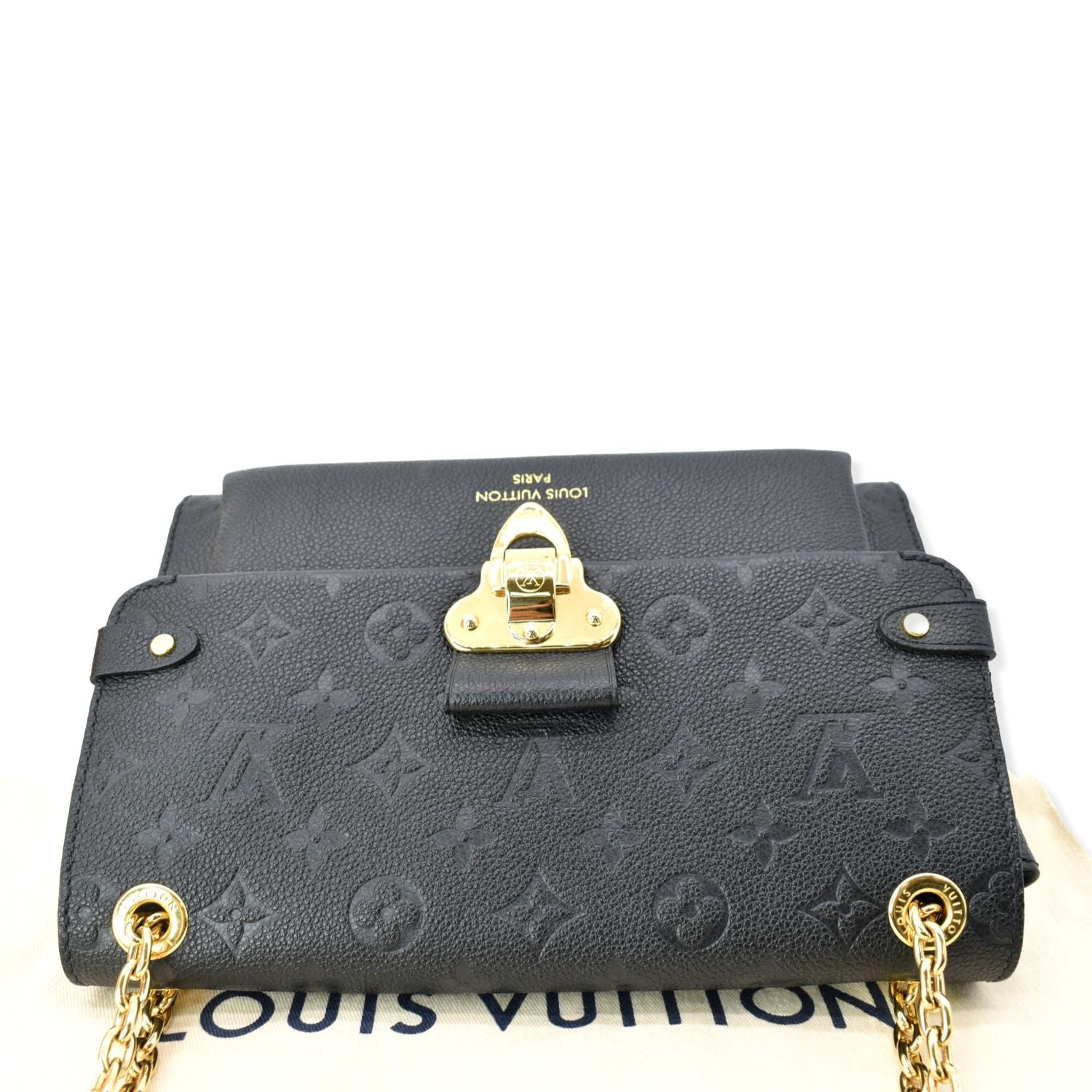 Louis Vuitton Vavin Handbag Monogram Empreinte Leather PM Black