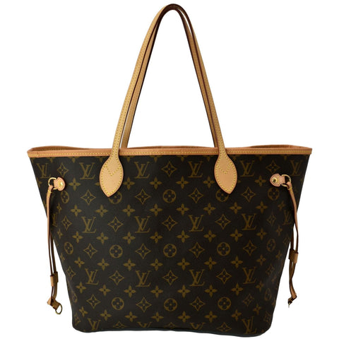 LOUIS VUITTON Neverfull MM Monogram Canvas Tote Bag Brown