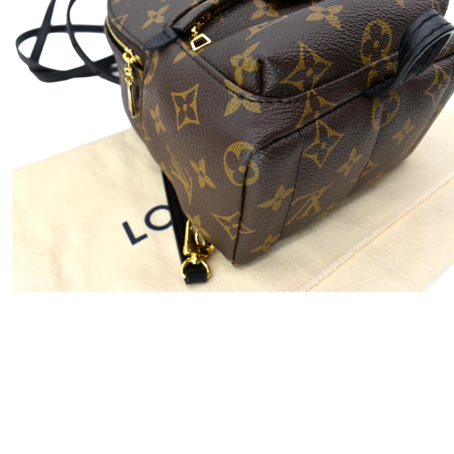 fake louis vuitton little backpack LOUIS VUITTON Palm Springs Mini Monogram Canvas Backpack Brown