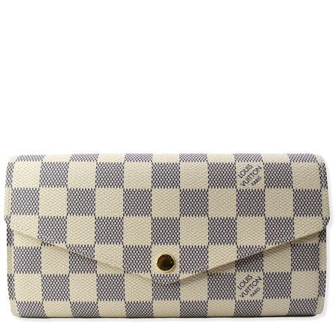 LOUIS VUITTON Damier Azur Sarah Wallet White