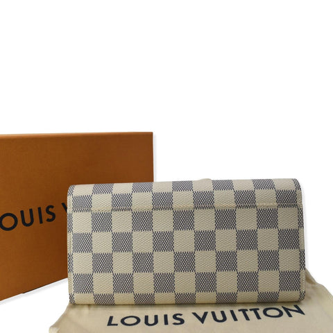LOUIS VUITTON Damier Azur Sarah Wallet White
