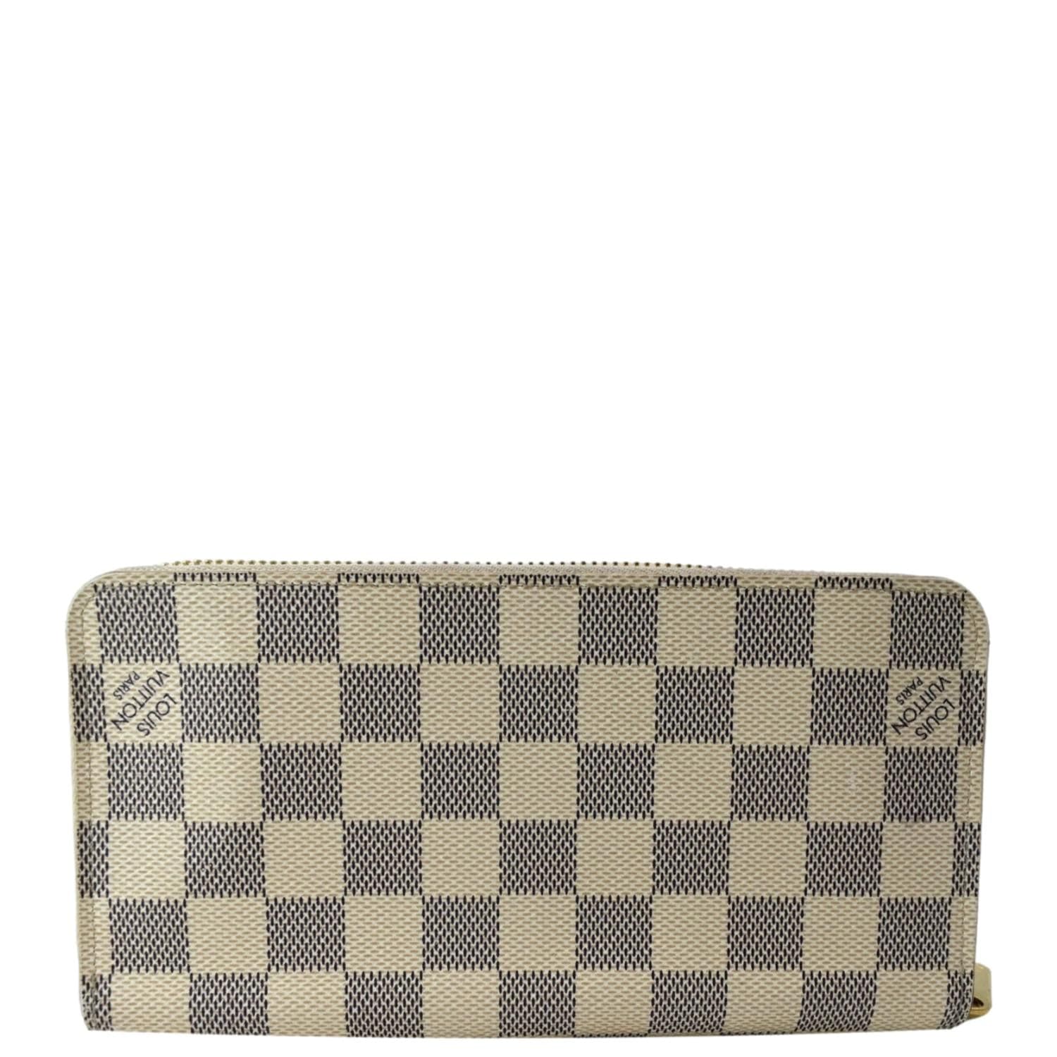 LOUIS VUITTON Damier Azur Zippy Wallet White