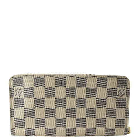 LOUIS VUITTON Damier Azur Zippy Wallet White