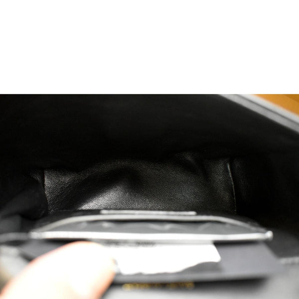 YVES SAINT LAURENT Vicky Small Monogram Leather Chain Crossbody Bag Black