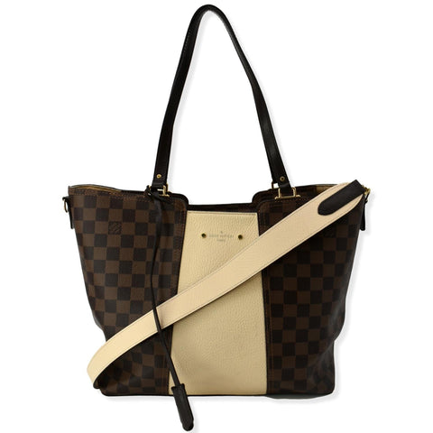 LOUIS VUITTON Jersey Damier Ebene Shoulder Bag Creme