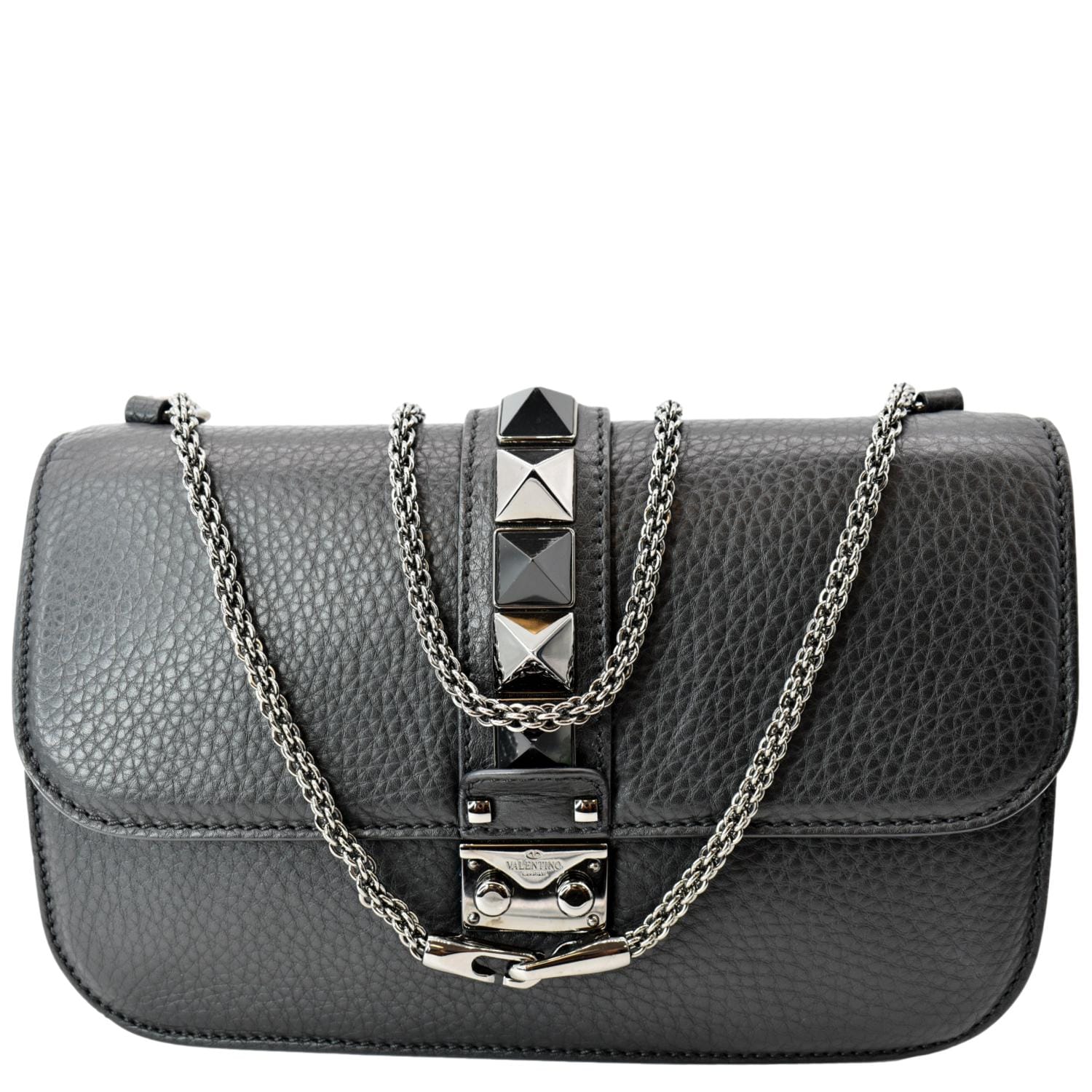 Buy - Valentino Glam Lock Rockstud Flap Calfskin Leather Bag