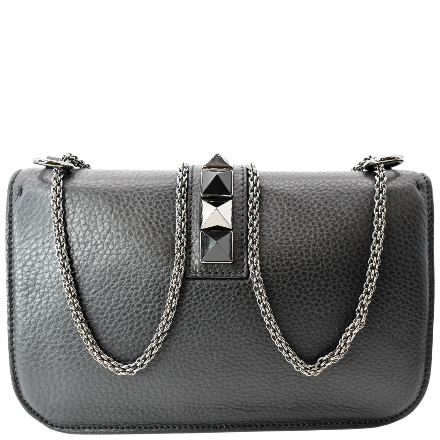 Valentino Old Rose Leather Medium Rockstud Glam Lock Flap Bag