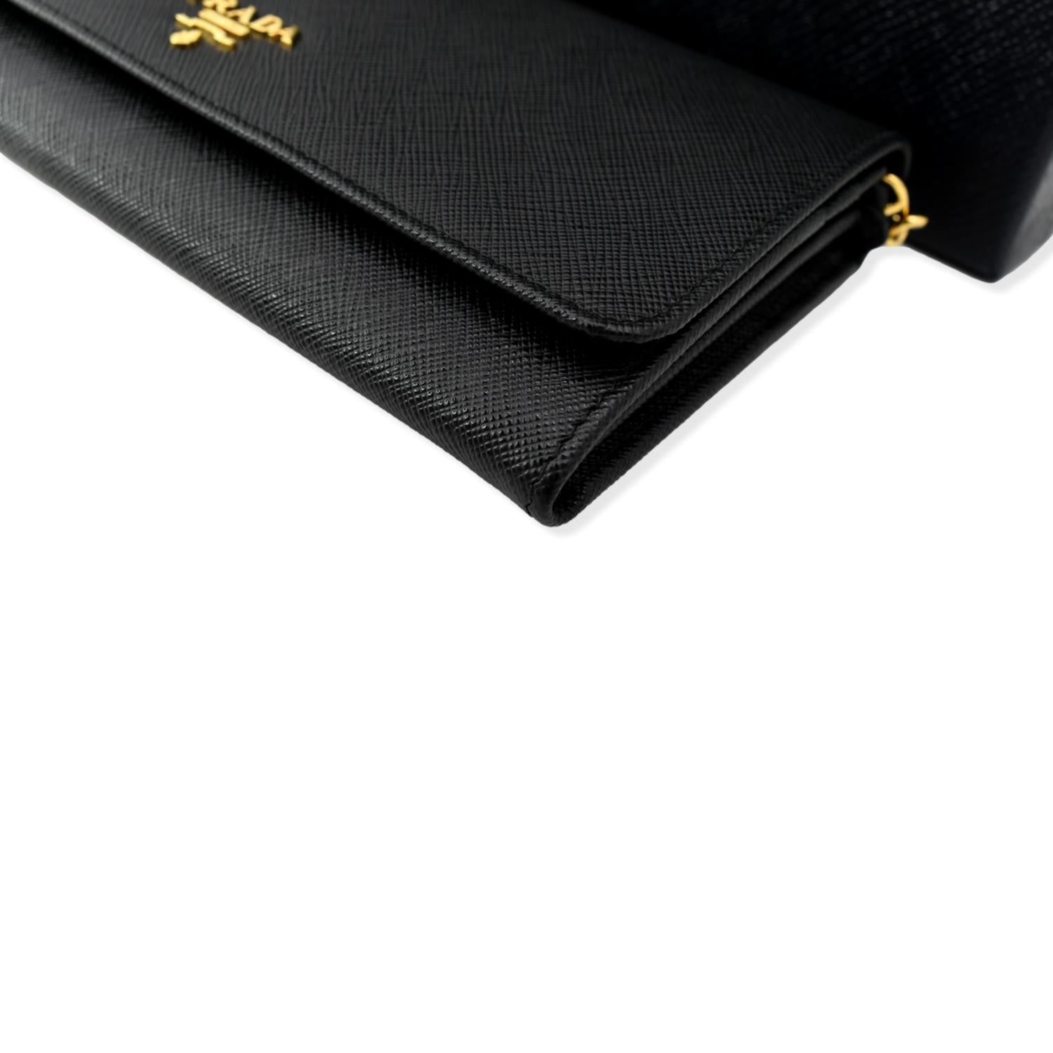 Prada Wallet On Chain in Black