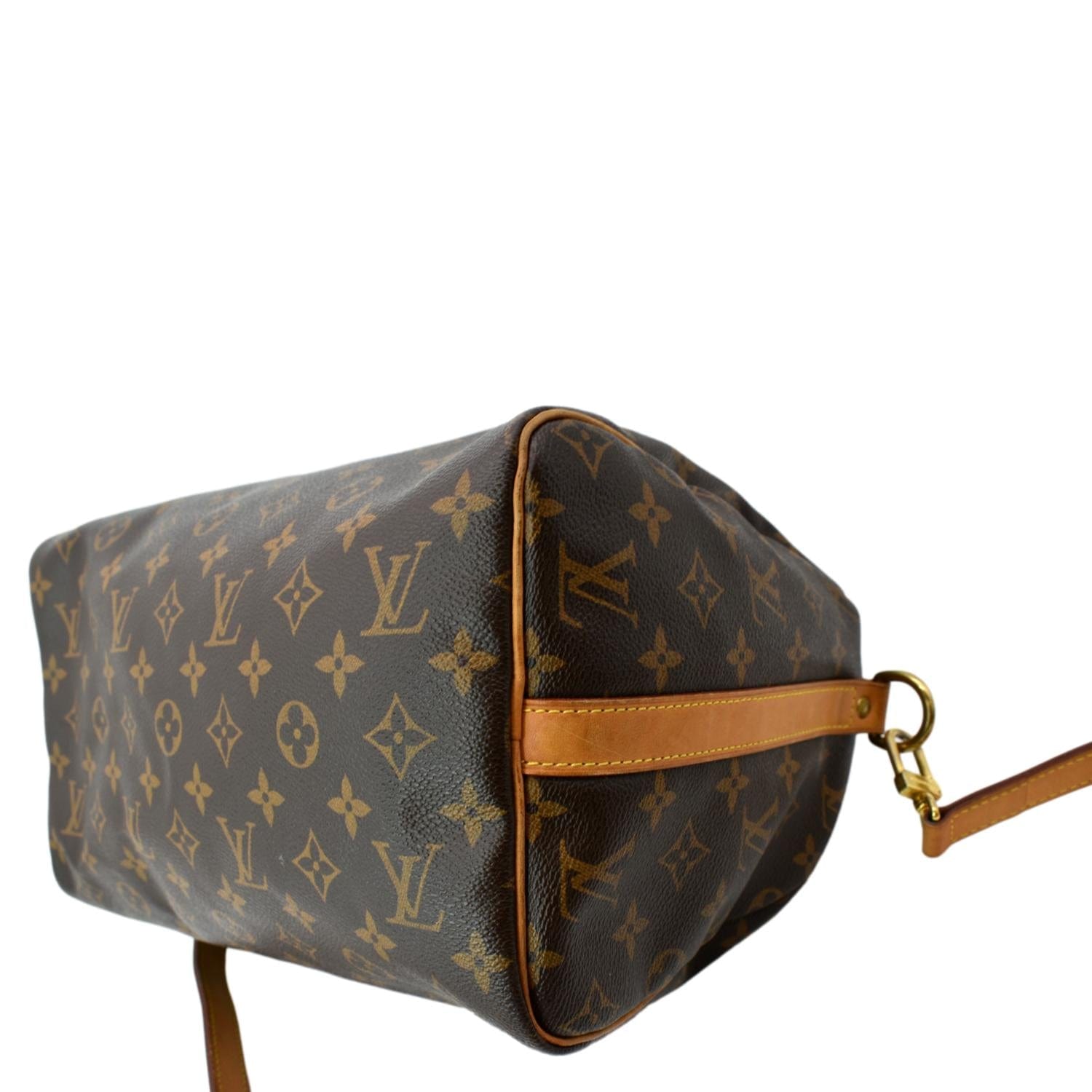 Louis Vuitton Monogram Canvas Speedy With Shoulder Strap Bags 30
