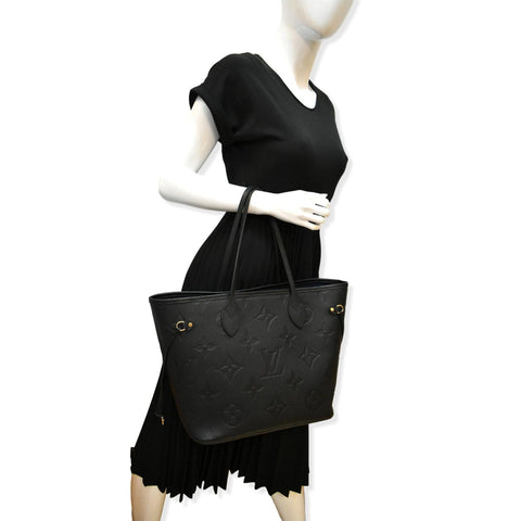LOUIS VUITTON  Neverfull MM Monogram Empreinte Tote Bag Black