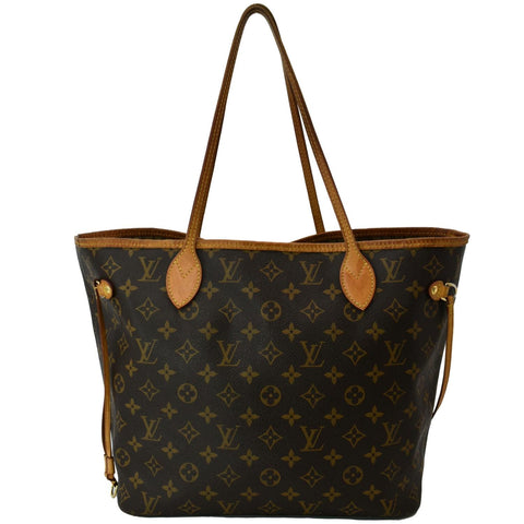 LOUIS VUITTON Neverfull MM Monogram Canvas Tote Bag Brown