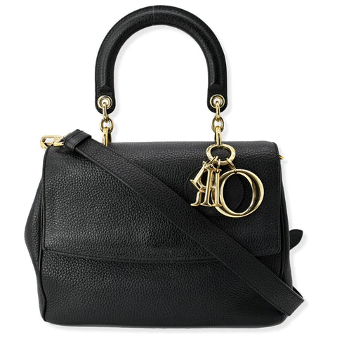 CHRISTIAN DIOR Be Dior Small Leather Flap Shoulder Bag Black
