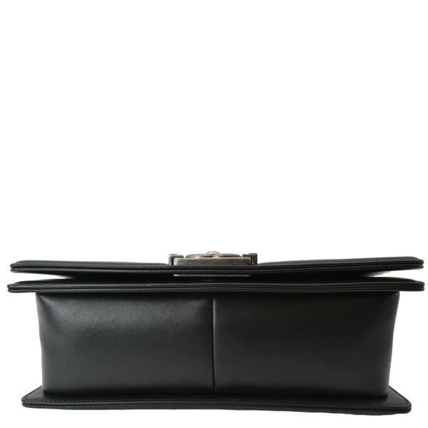 CHANEL Medium Boy Flap Leather Shoulder Bag Black