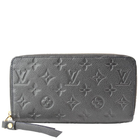 LOUIS VUITTON Monogram Empreinte Leather Zippy Wallet Black