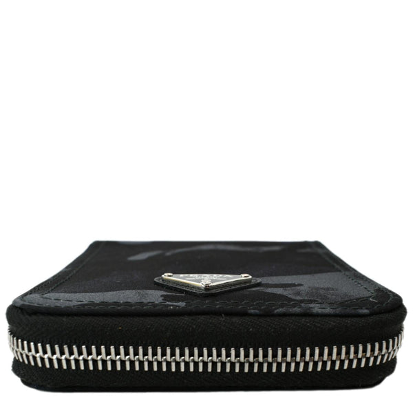 PRADA Camouflage Leather Zip Around Wallet Black