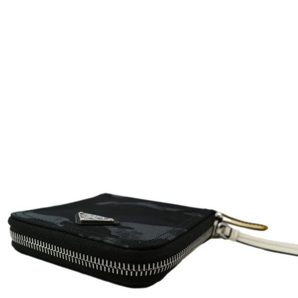 PRADA Camouflage Leather Zip Around Wallet Black