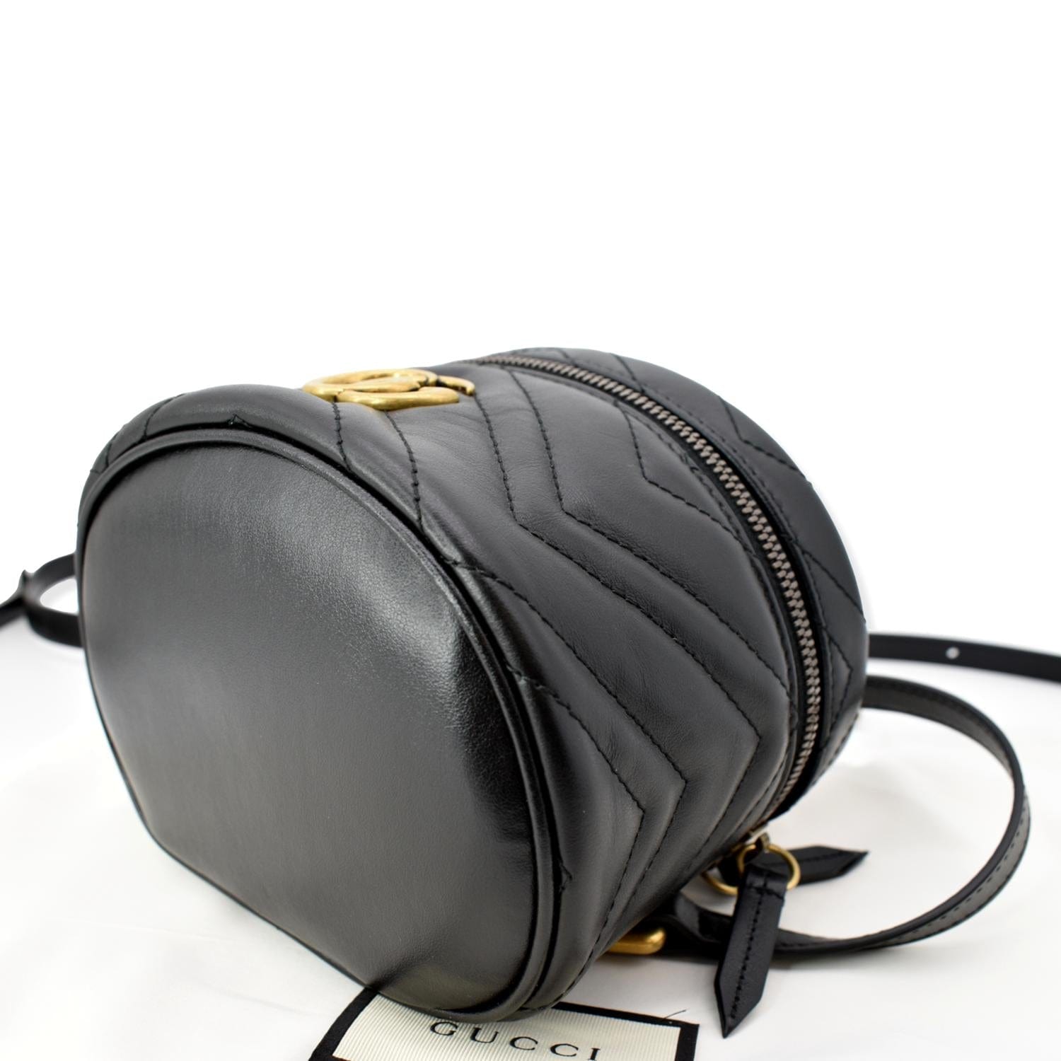 gucci mini backpack price GUCCI GG Marmont Mini Leather Backpack Bag Black 598594