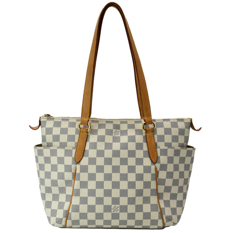 LOUIS VUITTON Totally PM Damier Azur Shoulder Bag White