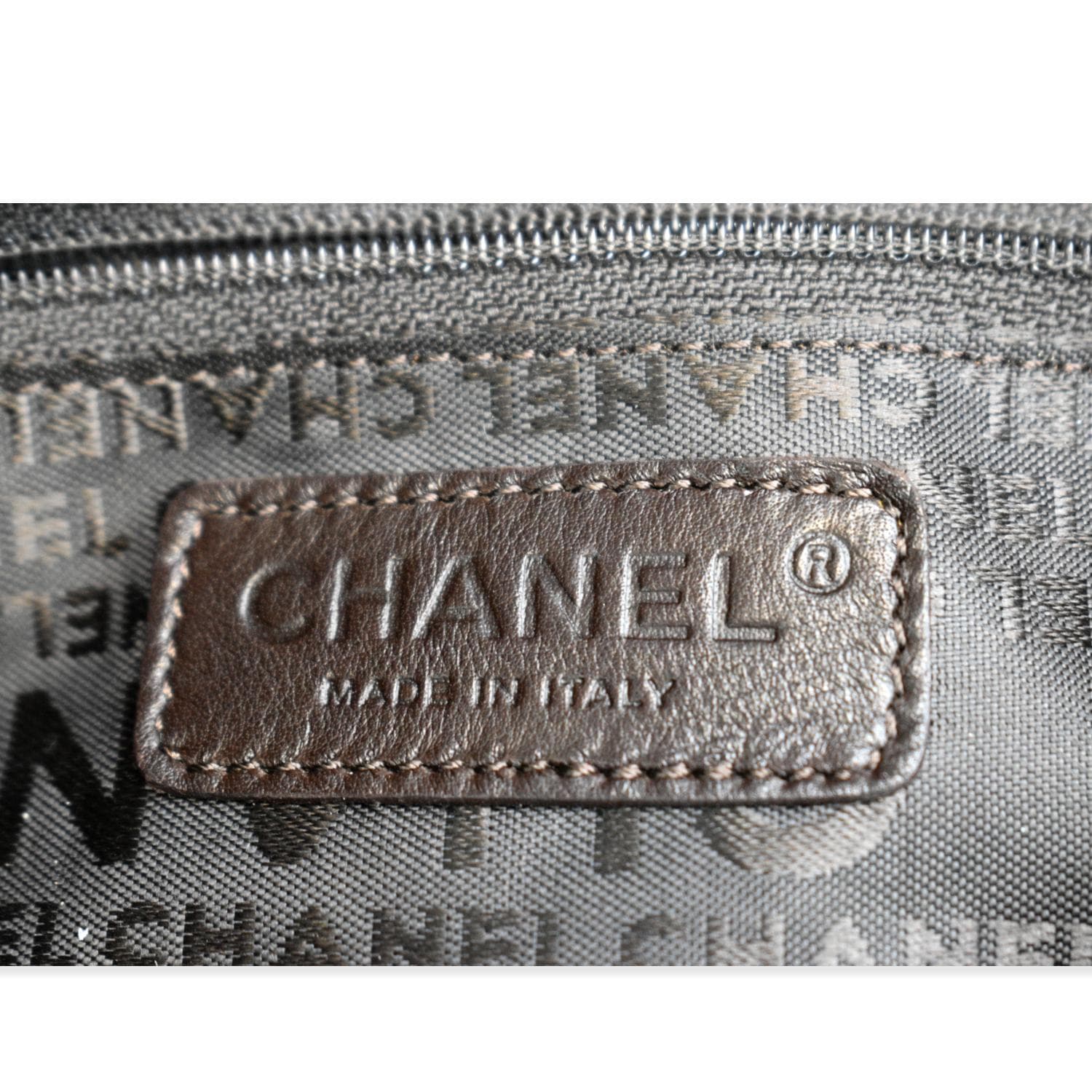 CHANEL Coated Canvas Camellia Printed Deauville CC Logo Chain