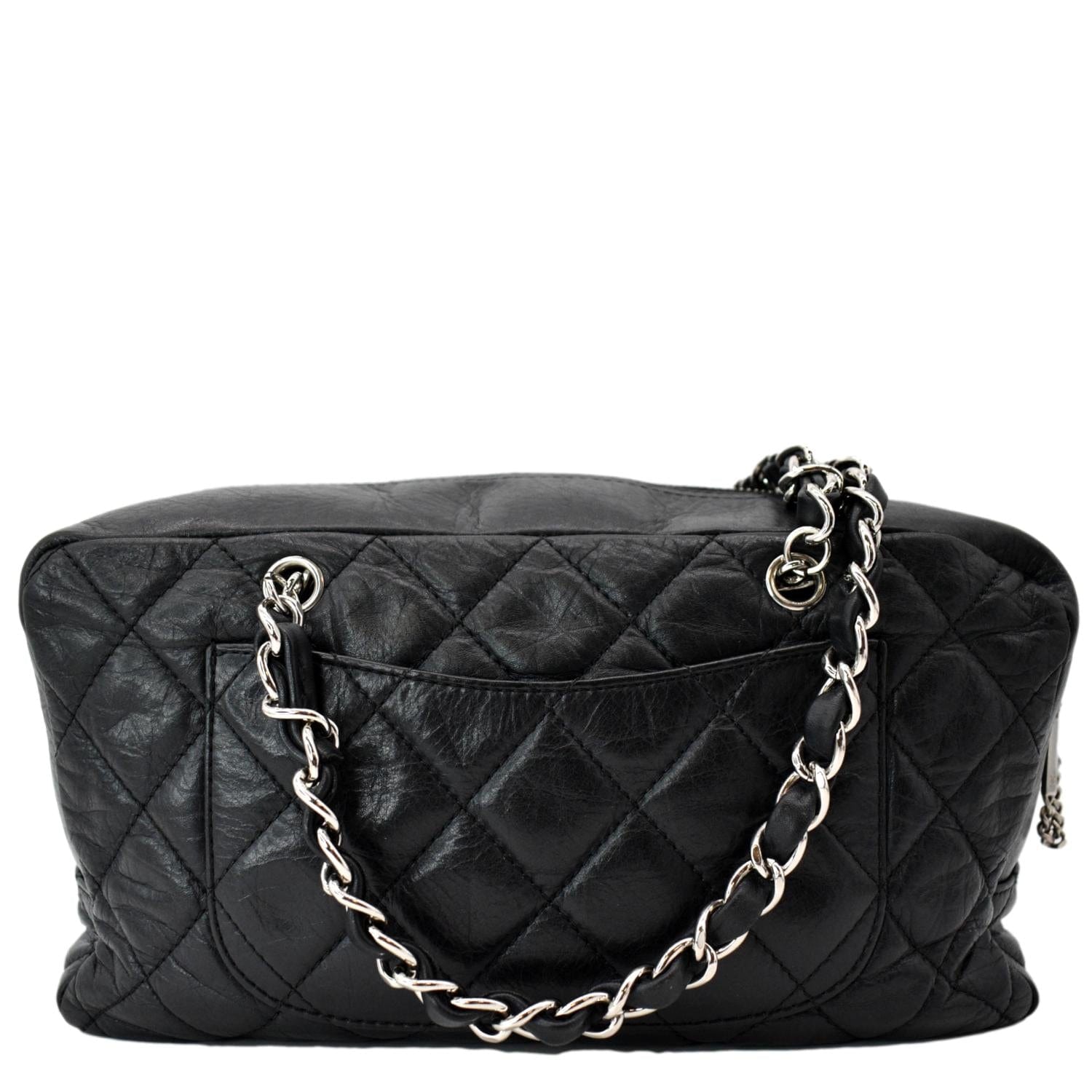 FWRD Renew Chanel Vintage Quilted Chain Shoulder Bag in Black