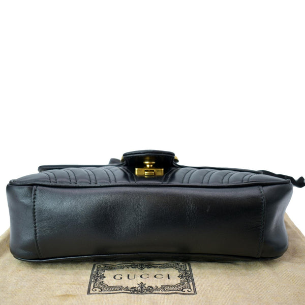 GUCCI GG Marmont Small Matelasse Leather Crossbody Bag Black 443497
