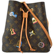 LOUIS VUITTON Love Lock NeoNoe Monogram Canvas Shoulder Bag Brown
