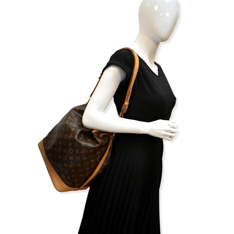 LOUIS VUITTON Large Noe Monogram Canvas Shoulder Bag Brown
