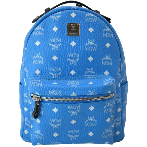 MCM Stark Classic Visetos Canvas Backpack Light Blue-DDH