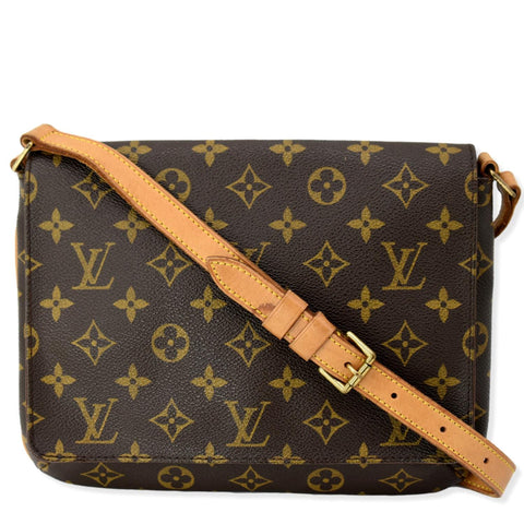 LOUIS VUITTON Musette Tango Monogram Canvas Shoulder Bag Brown