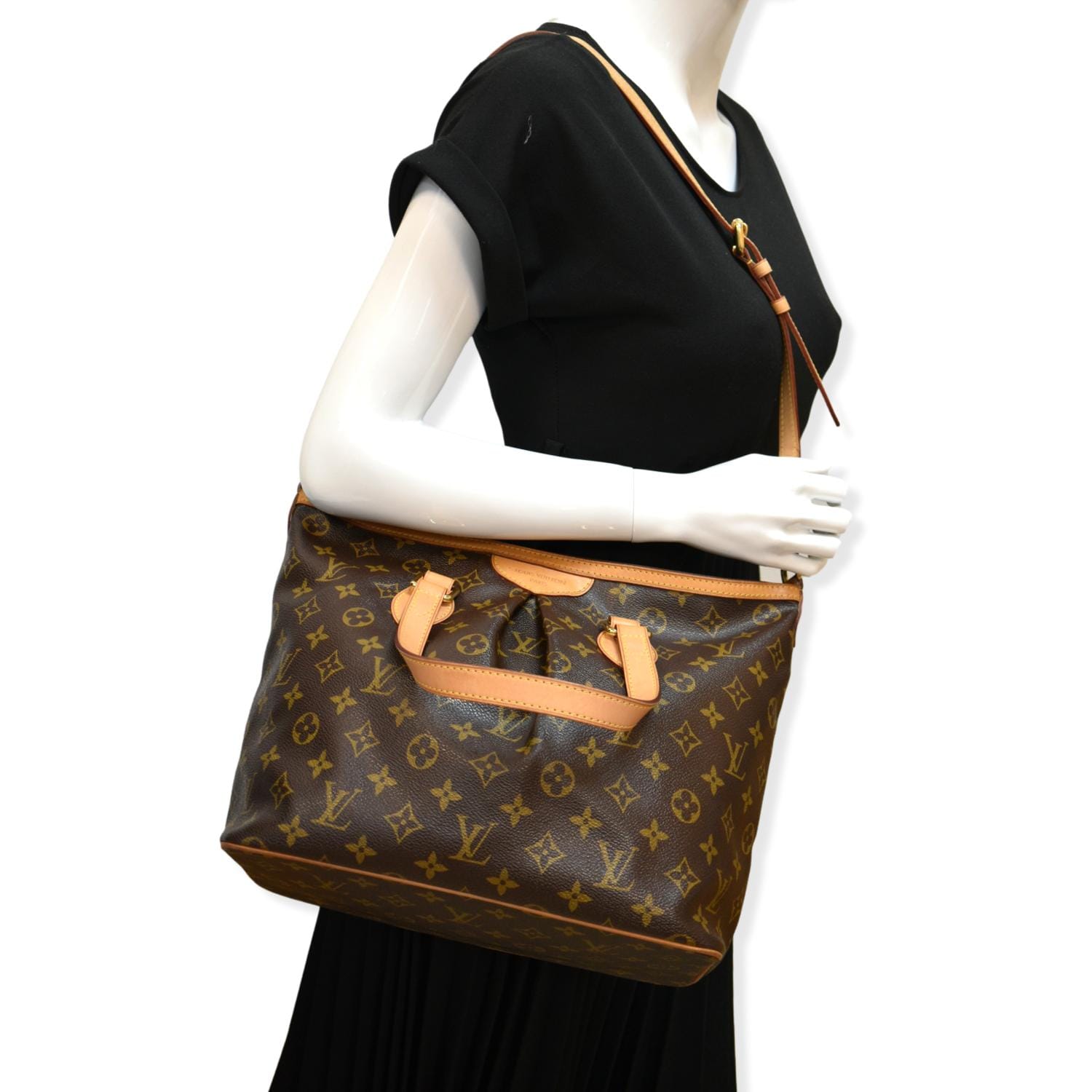 Louis Vuitton Brown Palermo PM Totes Bag For Sale at 1stDibs