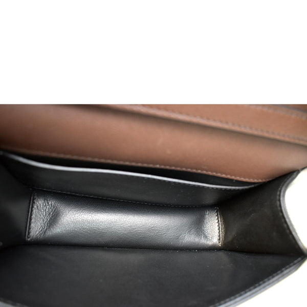 VALENTINO Loco V Logo Calfskin Leather Crossbody Bag Dark Brown