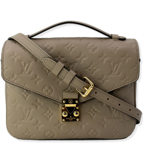 LOUIS VUITTON  Metis Pochette Empreinte Leather Crossbody Bag Taupe