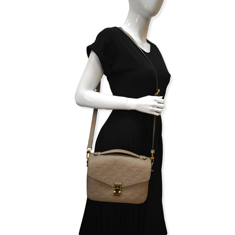LOUIS VUITTON  Metis Pochette Empreinte Leather Crossbody Bag Taupe