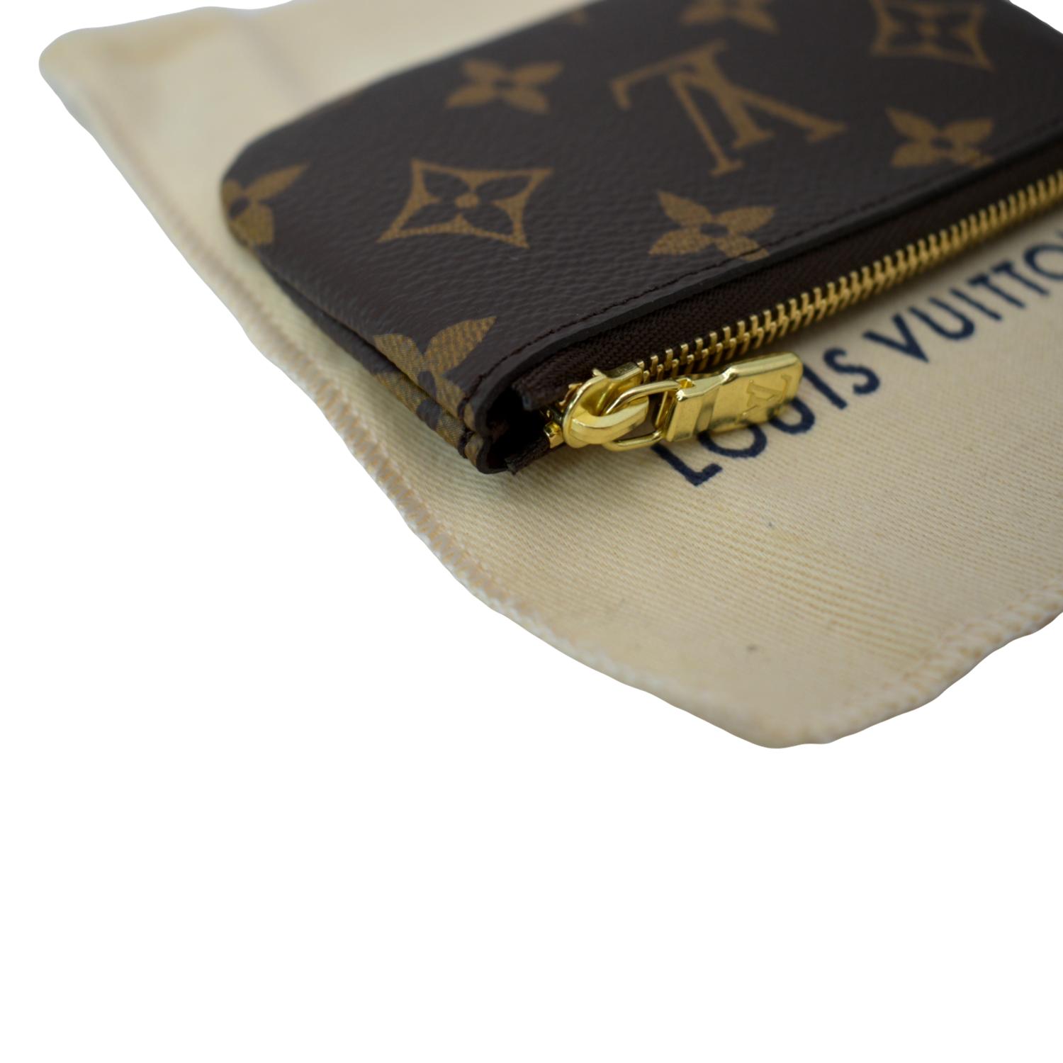LOUIS VUITTON Pochette Key Cles Monogram Canvas Coin Case Brown