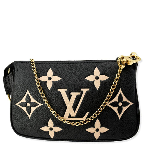 LOUIS VUITTON Mini Pochette Bicolor Monogram Empreinte Accessories Pouch Black - Hot Deals