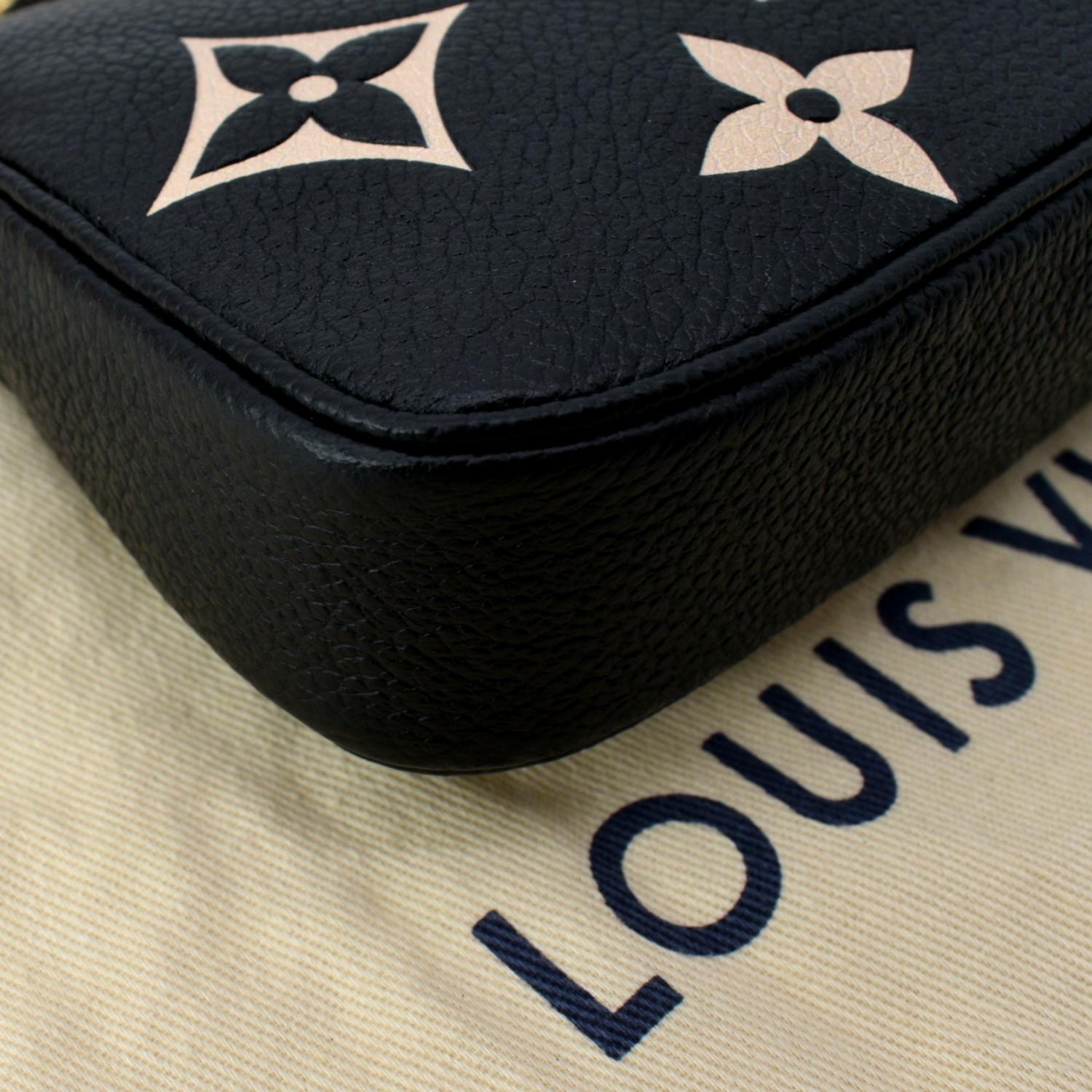 🔥NEW LOUIS VUITTON Mini Pochette Chain Monogram Empreinte Leather  Black❤️GIFT!