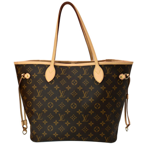 LOUIS VUITTON Neverfull MM Monogram Canvas Tote Bag Brown