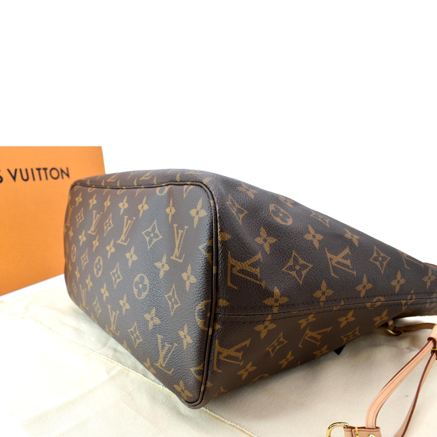 Louis Vuitton Neverfull Pochette Monogram Canvas Brown Leather ref.528751 -  Joli Closet